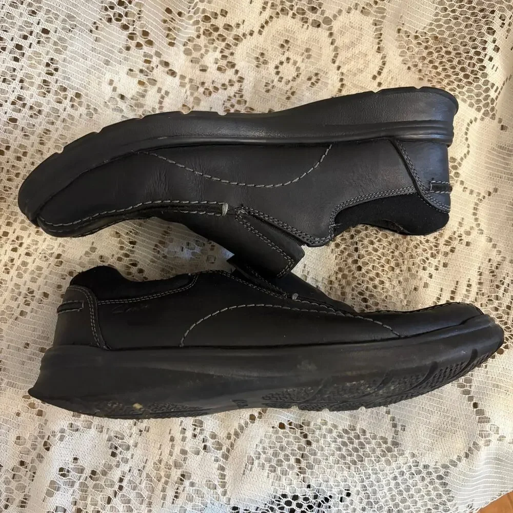 Clarks Cotrell Step Men's US 8 Black leather Loafers Shoes